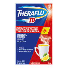 THERAFLU TD LIMON PARACETAMOL FENILEFRINA 650/10MG 6GRN