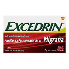 EXCEDRIN 250/250/65 C/24 TABLETAS MIGRAÑA