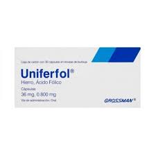 UNIFERFOL 36 / 0.800 MG CAPSULAS 30