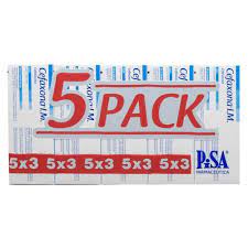 CEFAXONA IM 1G SOLUCION INYECTABLE FA 5PACK
