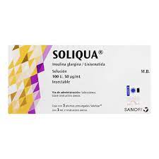 SOLIQUA 100U 50MCG S INYECTABLE 3X3ML