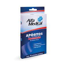 APOSITOS DE FIJACION TRASPARENTE ALFA MEDICAL 10* 12 CM