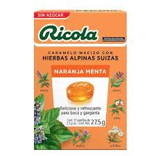 CARAMELO RICOLA NARANJA-MENTA SIN AZCAR 11 PASTILLAS