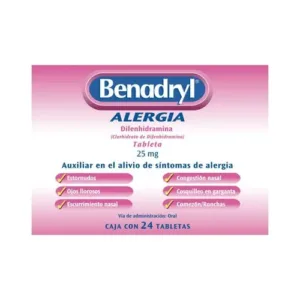 BENADRYL 25 MG TABLETAS 24