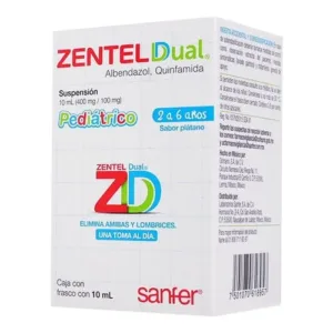 ZENTEL DUAL 400/100MG SUSP FRASCO 10ML PEDIATRICO