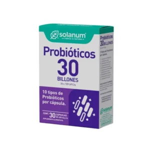 SOLANUM PROBIOTICOS 30BILLONES SUPLEMENTO ALIMENTICIO 30CAPSULAS