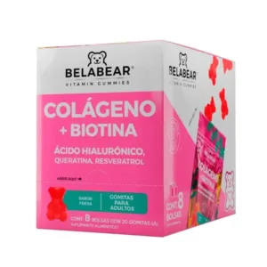 BELABEAR COLAGENO+BIOTINA SALIM CAJA C/8 BOLSAS 20GOMITAS C/U